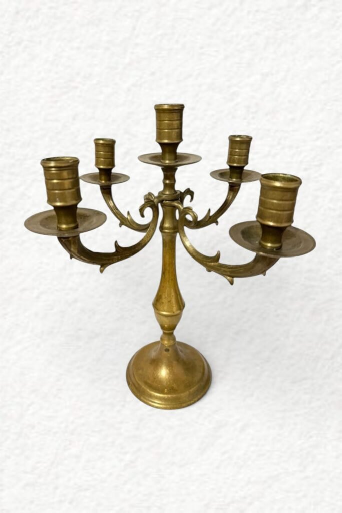 Kerzenhalter - mehrarmig / gold / Vintage (H28 cm)