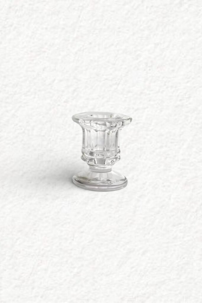 kleine Kerzenhalter - Glas / kristallklar / unterschiedliche Formen (H6 cm)