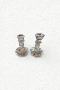 Kerzenhalter - Glas kristallklar unterschiedliche Formen und Größen (H10 - 11 cm)