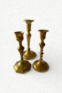 Kerzenhalter - gold Vintage unterschiedliche Formen und Größen (H17 - 20 cm)