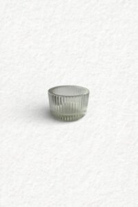 Teelichthalter - Glas geriffelt (H4 cm)