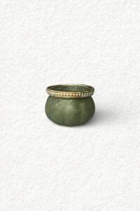 Teelichthalter - Glas salbeigrün Vintage (H6 cm)
