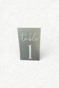 Tischnummer - salbeigrün Papier (Nummer 1 - 12)