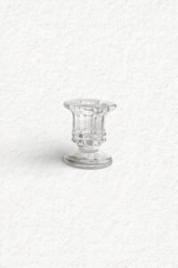 kleine Kerzenhalter - Glas kristallklar unterschiedliche Formen (H6 cm) (2)